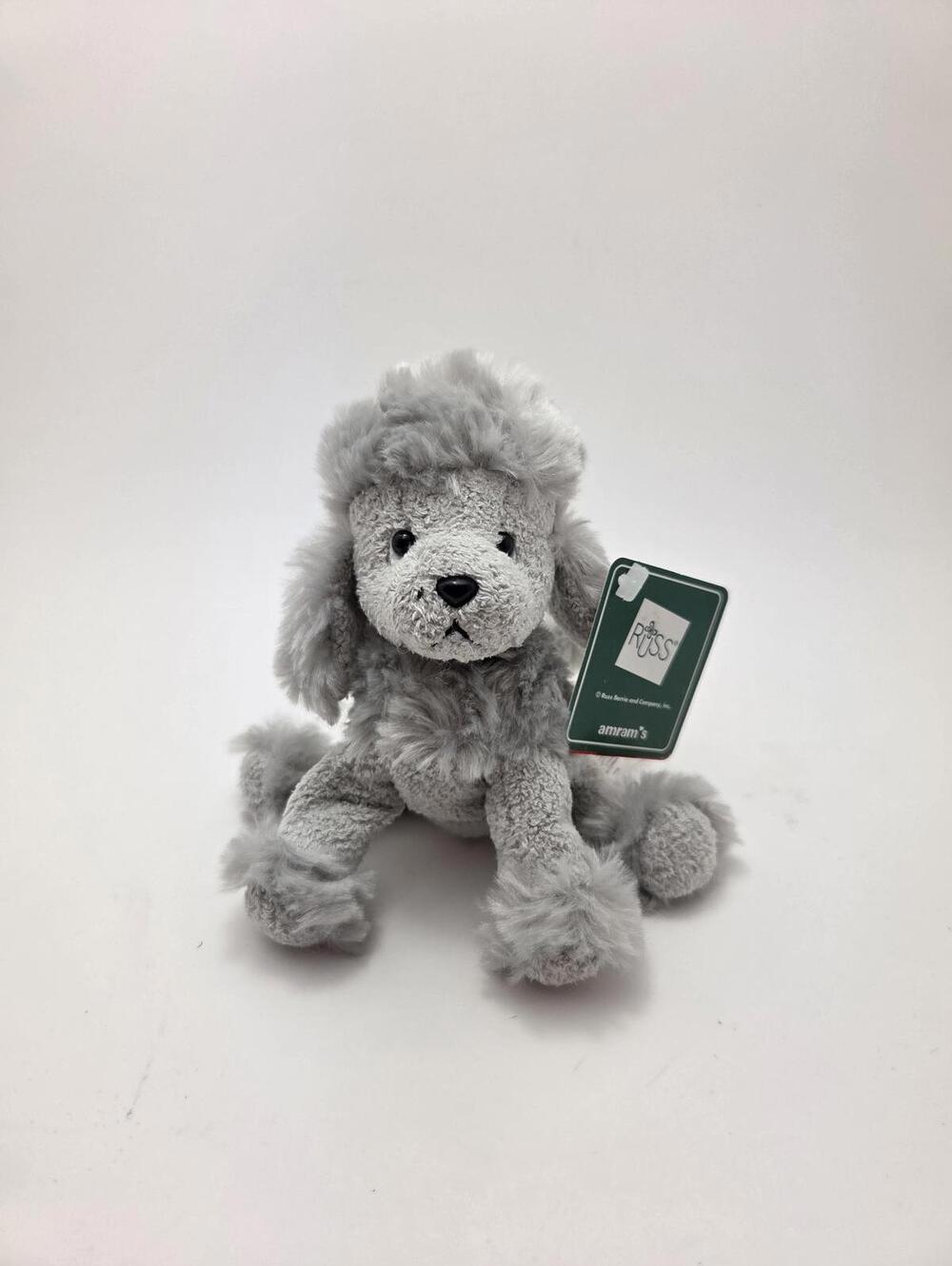 Russ Luv Pets “Frenchie” the Gray Fluffy Soft Poodle Dog(4 inch)